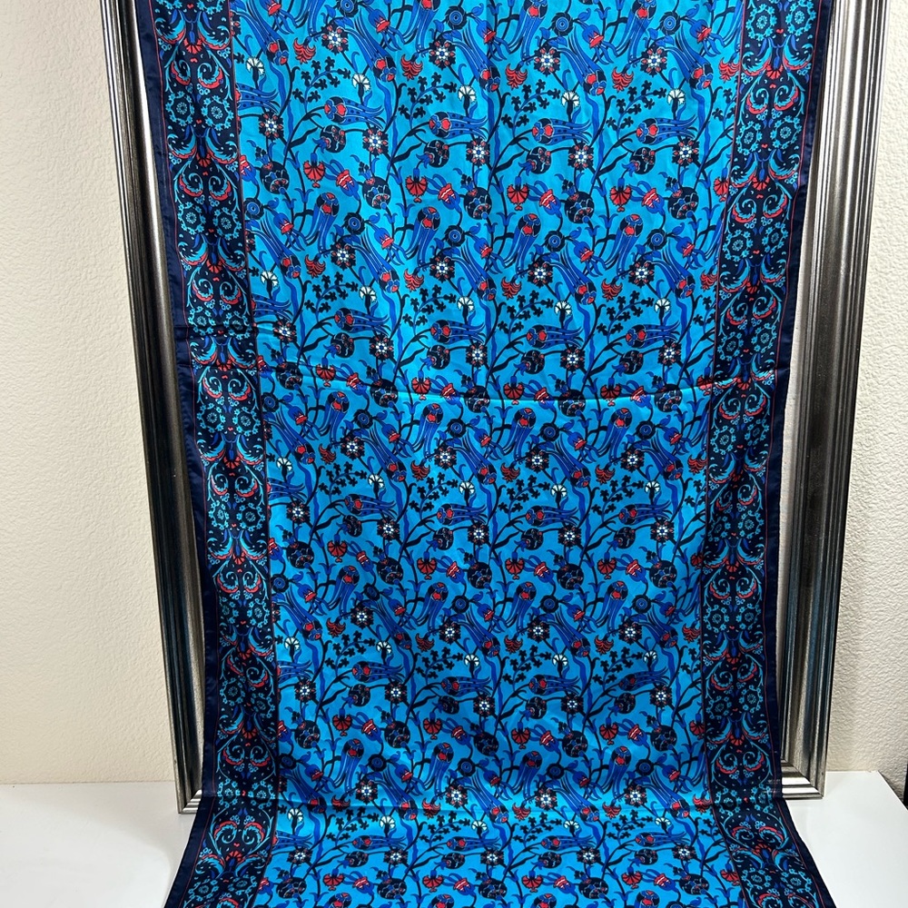 Bursa Vintage Printed Silk Scarf, Made in Turkey